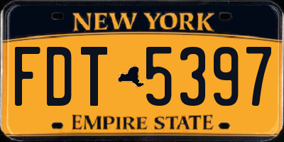 NY license plate FDT5397