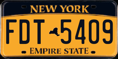 NY license plate FDT5409