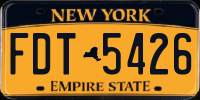 NY license plate FDT5426