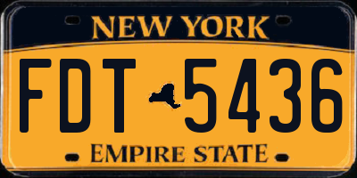NY license plate FDT5436