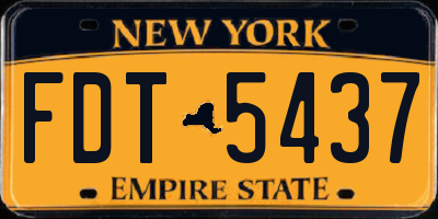 NY license plate FDT5437