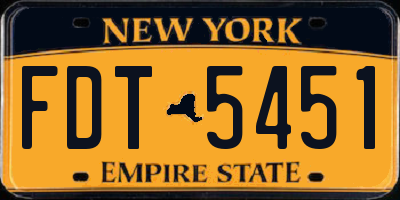 NY license plate FDT5451