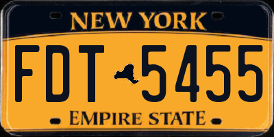 NY license plate FDT5455