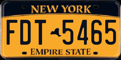 NY license plate FDT5465