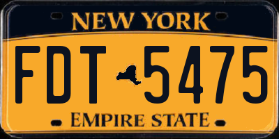 NY license plate FDT5475