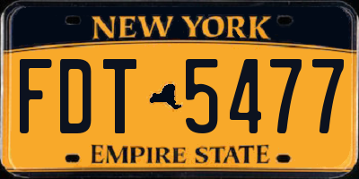 NY license plate FDT5477