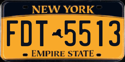 NY license plate FDT5513