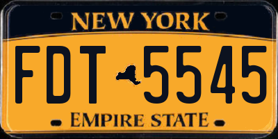NY license plate FDT5545
