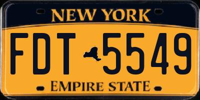 NY license plate FDT5549