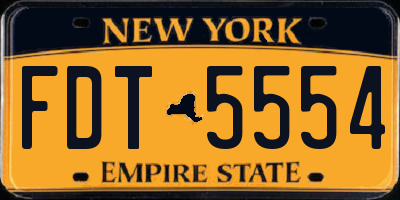 NY license plate FDT5554