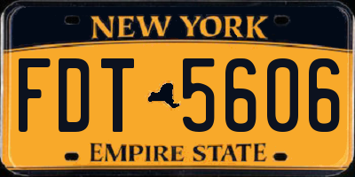 NY license plate FDT5606