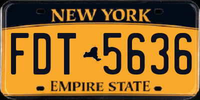 NY license plate FDT5636