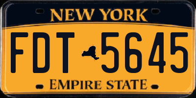 NY license plate FDT5645