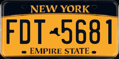 NY license plate FDT5681