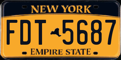 NY license plate FDT5687