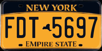NY license plate FDT5697