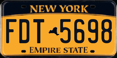 NY license plate FDT5698