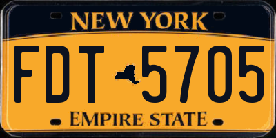 NY license plate FDT5705