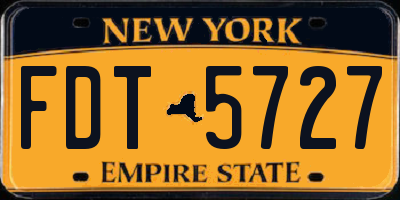 NY license plate FDT5727