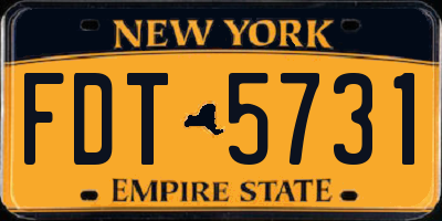 NY license plate FDT5731