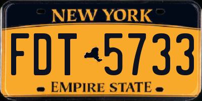 NY license plate FDT5733