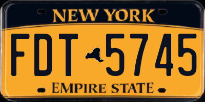 NY license plate FDT5745