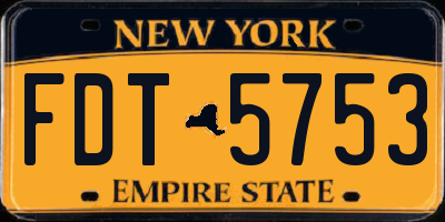 NY license plate FDT5753