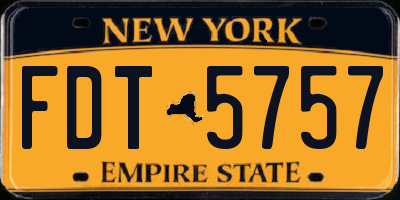 NY license plate FDT5757