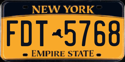 NY license plate FDT5768