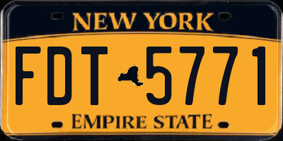 NY license plate FDT5771