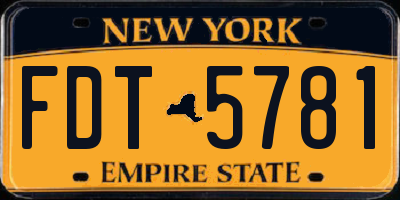 NY license plate FDT5781