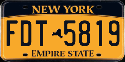 NY license plate FDT5819