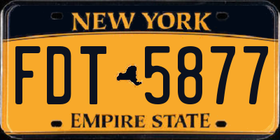 NY license plate FDT5877