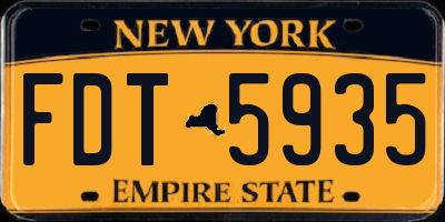 NY license plate FDT5935