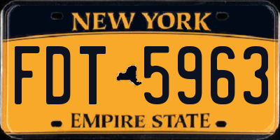 NY license plate FDT5963