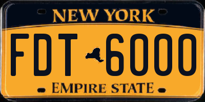 NY license plate FDT6000