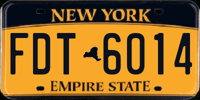 NY license plate FDT6014
