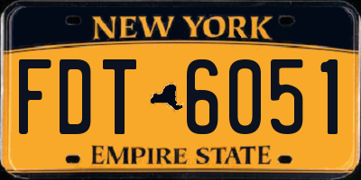 NY license plate FDT6051