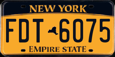 NY license plate FDT6075