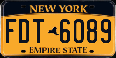 NY license plate FDT6089
