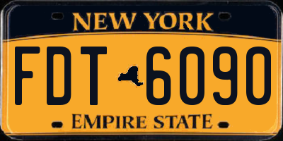 NY license plate FDT6090