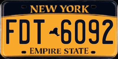 NY license plate FDT6092