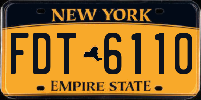 NY license plate FDT6110