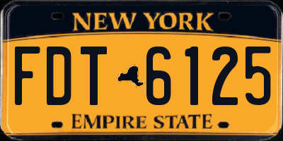 NY license plate FDT6125