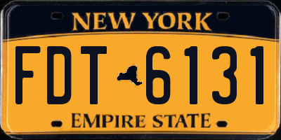 NY license plate FDT6131