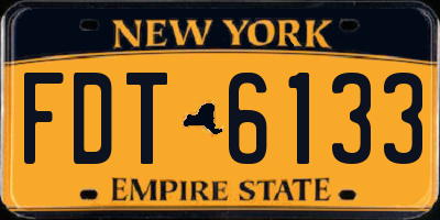 NY license plate FDT6133