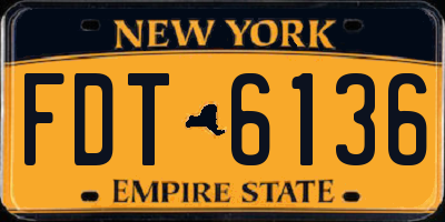 NY license plate FDT6136