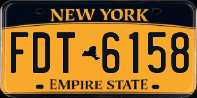 NY license plate FDT6158