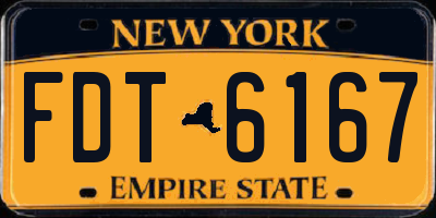 NY license plate FDT6167