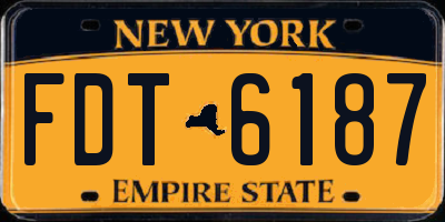 NY license plate FDT6187
